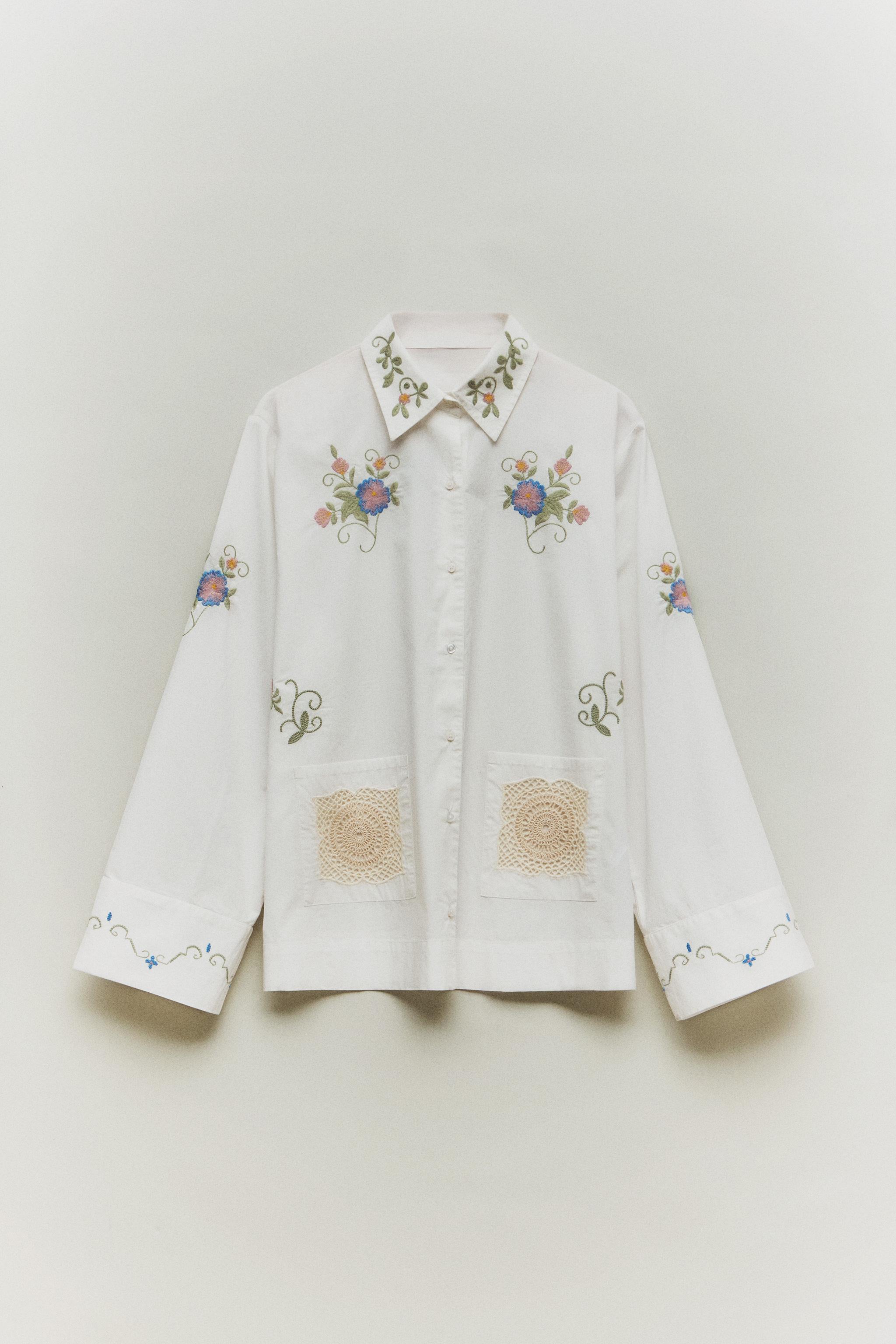 EMBROIDERED CROCHET SHIRT